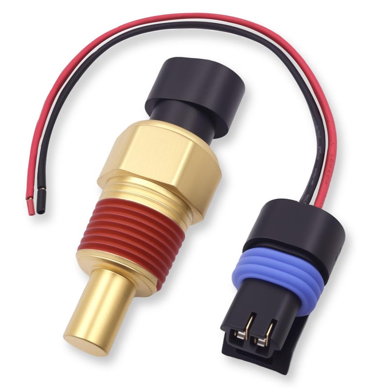 VEHICODE Engine Coolant Temperature Sensor, ECT Water Temp Sensor Compatible with Chevrolet Silverado/GMC Sierra C/K 1500/2500/3500, Chevy Blazer Impala Malibu S10, Buick, Cadillac, w/Connector - Image 1